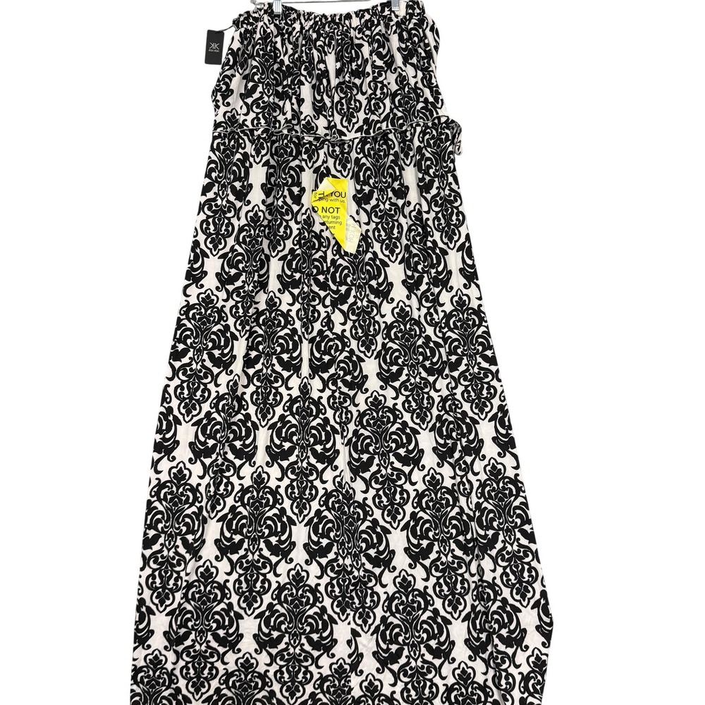 Koh Koh Dress Womens 4X White Black Off Shoulder Ruffle Maxi Sundress Stretch